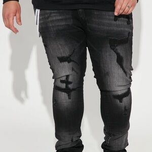Passing limits stacked skinny jeans, - black wash size 42